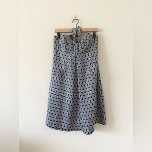 Shoshanna Silk Halter Mini Dress in Blue & White Abstract Pattern Size 8